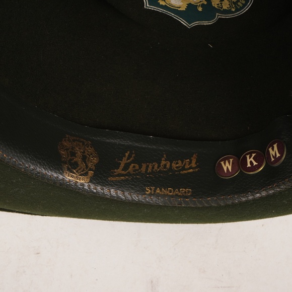 Vintage Dark Green Lembert Standard with 5 Pins Hat Size Small - Picture 11 of 12